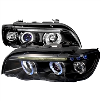 2000 - 2003 BMW X5 Projector LED Halo Headlights - Black