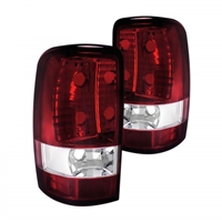 2000 - 2006 Chevy Tahoe (Lift Gate) Euro Style Tail Lights - Red/Clear