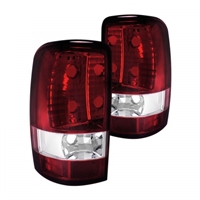 2000 - 2006 GMC Yukon (Lift Gate) Euro Style Tail Lights - Red/Clear