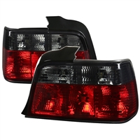 1992 - 1998 BMW 3-Series E36 4Dr Euro Style Tail Lights - Red/Smoke