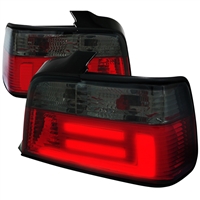 1992 - 1998 BMW 3-Series E36 4Dr LED Light Bar Tail Lights - Red/Smoke