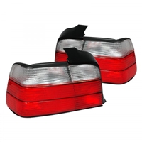 1992 - 1998 BMW 3-Series E36 4Dr Euro Style Tail Lights - Red/Clear