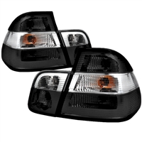 1999 - 2001 BMW 3-Series E46 4Dr OEM Style Tail Lights - Chrome/Smoke