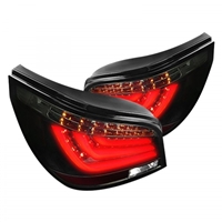 2004 - 2007 BMW 5-Series E60 LED Light Bar Tail Lights - Black/Smoke