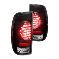 1999 - 2004 Ford Super Duty LED Tail Lights - Black