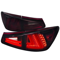 2006 - 2008 Lexus IS250 / IS350 LED Light Bar Tail Lights - Red/Smoke