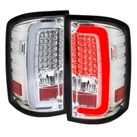 2014 - 2018 GMC Sierra 1500 LED Light Bar Tail Lights - Chrome