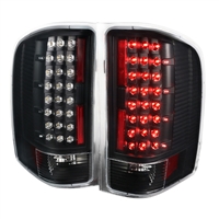 2007 - 2014 Chevy Silverado HD LED Tail Lights - Black