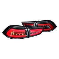 2008 - 2017 Mitsubishi Lancer 4Dr LED Light Bar Tail Lights - Black