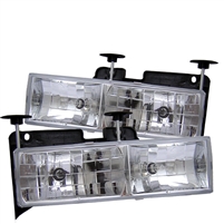 1988 - 1998 Chevy C/K Series Crystal Headlights - Chrome