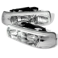 1999 - 2002 Chevy Silverado Crystal Headlights - Chrome