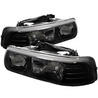 2001 - 2002 Chevy Silverado 3500 Crystal Headlights - Black