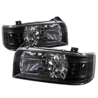 1992 - 1996 Ford F-150 Crystal Headlights - Black