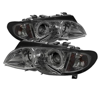 2002 - 2006 BMW 3-Series E46 4DR Projector LED Halo Headlights - Smoke