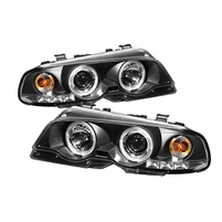 2000 - 2003 BMW 3-Series E46 2DR Projector LED Halo Headlights - Black