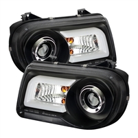 2005 - 2010 Chrysler 300C Projector DRL Headlights - Black