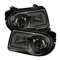 2005 - 2010 Chrysler 300C Projector DRL Headlights - Smoke