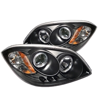 2005 - 2010 Chevy Cobalt Projector LED Halo Headlights - Black