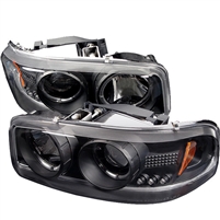 2000 - 2006 GMC Yukon Projector LED Halo Headlights - Black