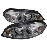 2006 - 2007 Chevy Monte Carlo Projector LED Halo Headlights - Chrome