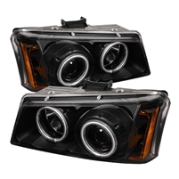 2003 - 2007 Chevy Silverado Projector CCFL Halo Headlights - Black