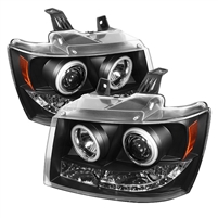 2007 - 2014 Chevy Suburban Projector CCFL Halo Headlights - Black