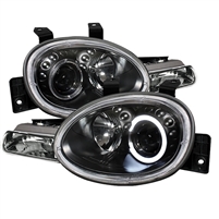 1995 - 1999 Dodge Neon Projector LED Halo Headlights - Black