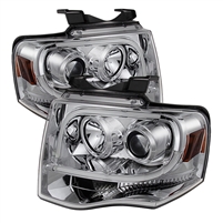 2007 - 2013 Ford Expedition Projector Light Tube DRL Headlights - Chrome