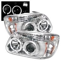 1995 - 2001 Ford Explorer 1PC Projector LED Halo Headlights - Chrome