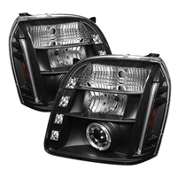 2007 - 2014 GMC Yukon Projector LED Halo Headlights - Black