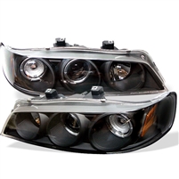 1996 - 1997 Honda Accord 1PC Projector LED Halo Headlights - Black