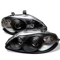 1996 - 1998 Honda Civic Projector LED Halo Headlights - Black