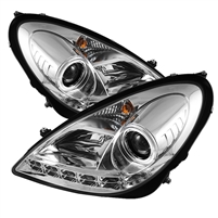 2005 - 2011 Mercedes SLK Projector DRL Headlights - Chrome