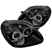 1997 - 2004 Mercedes SLK 1PC Projector LED Halo Headlights - Black