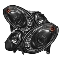 2003 - 2006 Mercedes E-Class Projector DRL Headlights - Black