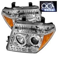 2005 - 2007 Nissan Pathfinder Projector LED Halo Headlights - Chrome