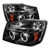 2004 - 2014 Nissan Titan Projector CCFL Halo Headlights - Black