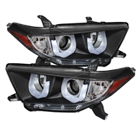 2011 - 2013 Toyota Highlander Projector 3D DRL Headlights - Black