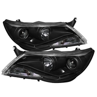 2009 - 2011 Volkswagen Tiguan Projector DRL Headlights - Black