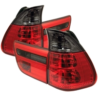 2000 - 2003 BMW X5 Euro Style Tail Lights- Red/Smoke