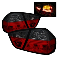 2006 - 2008 BMW 3-Series E90 LED Tail Lights - Red/Smoke