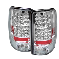 2000 - 2006 Chevy Suburban (Lift Gate) LED Tail Lights - Chrome