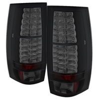 2007 - 2014 Chevy Suburban LED Tail Lights - Black/Smoke