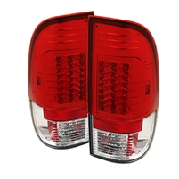 1999 - 2004 Ford Super Duty Version 2 LED Tail Lights - Red/Clear