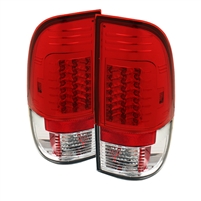 2008 - 2010 Ford Super Duty Version 2 LED Tail Lights - Red/Clear