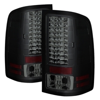 2007 - 2013 GMC Sierra LED Tail Lights - Black/Smoke