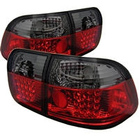 1996 - 1998 Honda Civic 4Dr LED Tail Lights - Red/Smoke