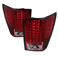 2007 - 2010 Jeep Grand Cherokee LED Tail Lights - Red/Clear