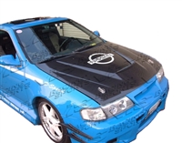 1995 - 1999 Nissan Sentra Invader Style Carbon Fiber Hood - VIS Racing