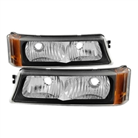 2003 - 2007 Chevy Silverado HD Bumper Lights - Black